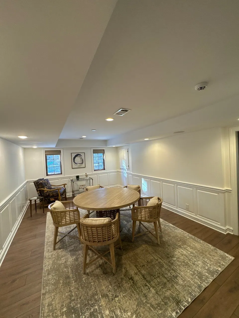 Dining room built-in cabinet painted white